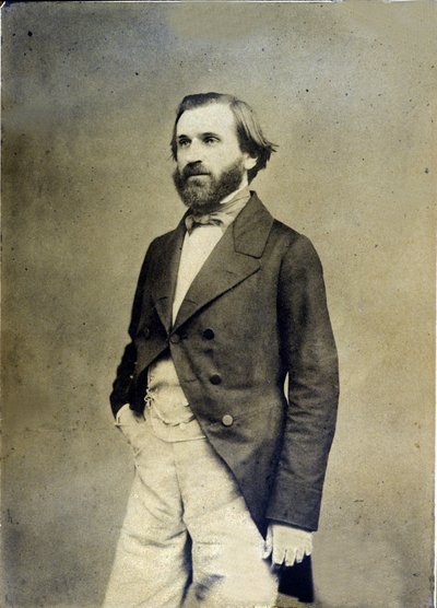 Portræt af Giuseppe Verdi omkring 1845 Museo della Scala de Milan af Unknown photographer