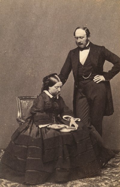 Portræt af dronning Victoria af England og prinsgemalen Albert af Sachsen-Coburg-Gotha af Unknown photographer