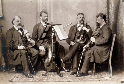 Portræt af medlemmerne af Joachim-kvartetten, ca. 1900 (s/h-foto) af Unknown photographer