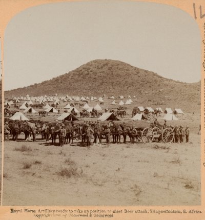 Royal Horse Artillery, Slingersfontein, Boer War, ca. 1899 (fotografi, stereoskopisk) af Unknown photographer