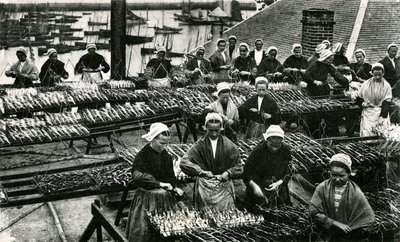 Sardinindustri, Finistère, Bretagne (s/h-foto) af Unknown photographer