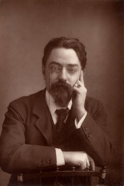 Sidney Webb, Baron Passfield (1859-1947), engelsk politisk økonom og social reformator, ca. 1890 (s/h-foto) af Unknown photographer