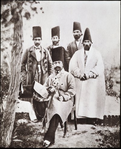 Shahen af Persien Nasser-ed-Din og hans kammerater af Unknown photographer