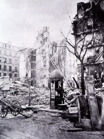 De store værker i Paris: hjørnet af Rue Royal og Rue du Fbg St. Antoine af Unknown photographer