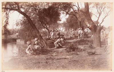 Beslaglæggelsen af Alipur-kanalbroen af Guides Cavalry, Delhi Camp of Exercise, 1885 af Unknown