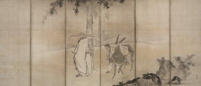 Sushi rough plan d brød vifte g print road, air rly 1600s. af Unkoku Tōgan