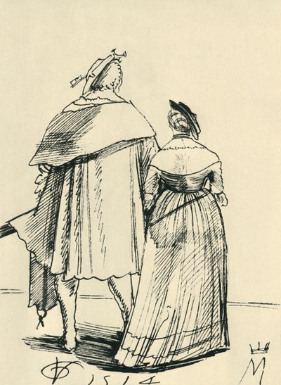 Par ude at gå, 1514, 1943. af Urs Graf