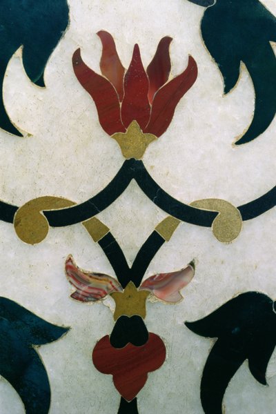 Lotusblomster, detalje fra en udvendig væg af Ustad Ahmad Lahori