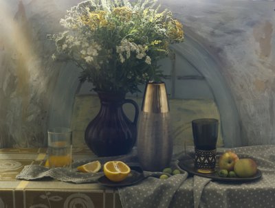 Vilde blomster og frisk frugt af UstinaGreen