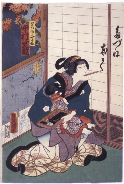 Nakamura Shikan i rollen som ræven Kuzunoha (Kuzunoha Kitsune) (træsnit i farver) af Utagawa (1786-1865) Kunisada
