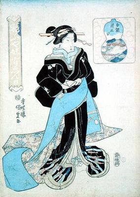 Portræt af en dame (træbloktryk) af Utagawa Kunisada