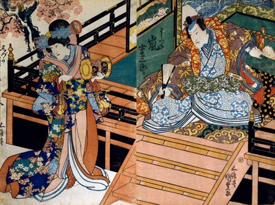 Den lange formel er for Dr. Looney, og Toshia c og r, s seen fra foo r s ason s af Utagawa Kunisada