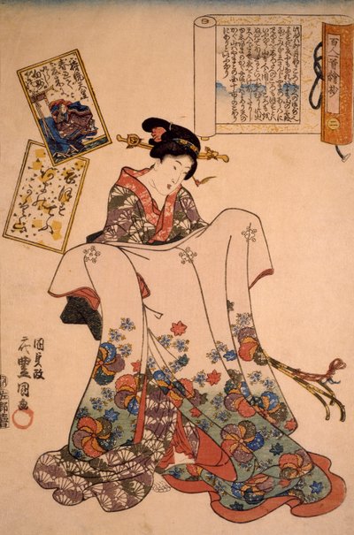 Kvinde med overdådige kjoler fra Utagawa Kunisada af Utagawa Kunisada