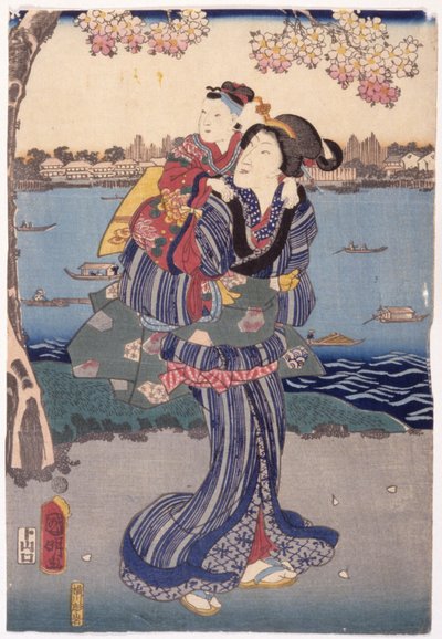 At se kirsebærblomster på Mukjima (Mukjima Hanami No Zu) af Utagawa (1835 1888) Kuniaki