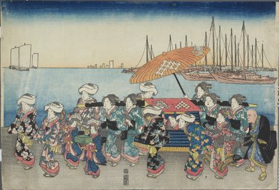 (Bryllupsoptog), midten af 1800-tallet af Utagawa Hiroshige