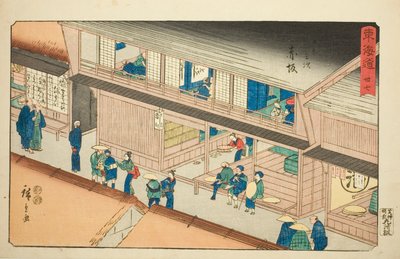 Akasaka - Nej. 37, fra serien "Fifty-three Stations of the Tokaido (Tokaido gojusan tsugi)," også kendt som Reisho Tokaido af Utagawa Hiroshige