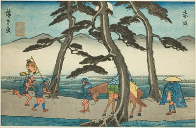 Akasaka, fra seriens "fifty-three S tachi sound s f te urban degree (by-grad hovedbjerg)," af Utagawa Hiroshige