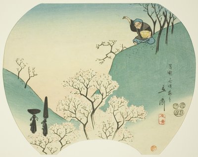 Oldtidshistorie om den gamle mand, der fik træerne til at blomstre af Utagawa Hiroshige