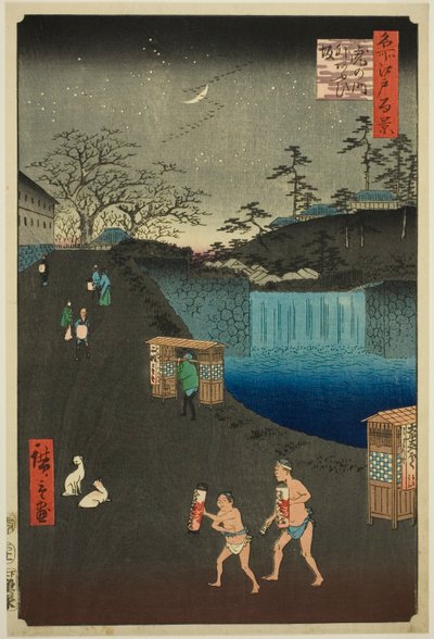 Blue Sope, tigers hånd på Otsui (Toranomon-ydre Aoi-zaka), fra serien "Ridge dre d fa net s views of Edo (Et hundrede famous views of Edo)" af Utagawa Hiroshige