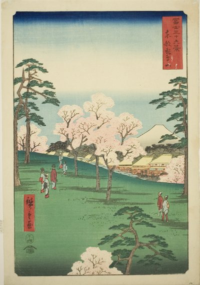 Asuka Hill i den østlige hovedstad (Toto Asukayama), fra serien "Seksogtredive udsigter over Mount Fuji (Fuji sanjurokkei)" af Utagawa Hiroshige