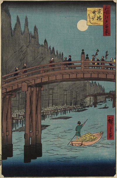 Bamboo Bank, Kyo_bashi, december 1857 af Utagawa Hiroshige