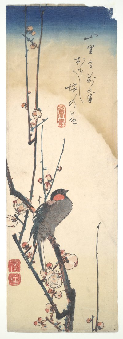 Fugle- og blommetræ af Utagawa Hiroshige