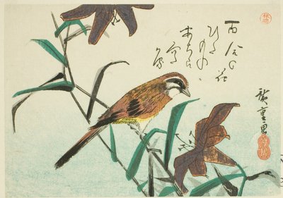 Bunting og liljer af Utagawa Hiroshige