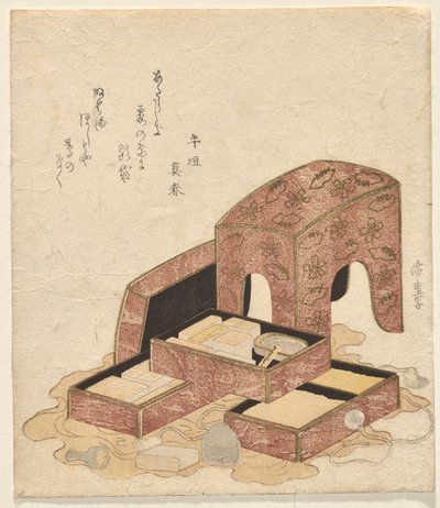 Kalligrafisæt med bakker med forskellige segl af Utagawa Hiroshige