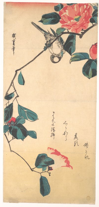 Kamelie und Gimpel af Utagawa Hiroshige
