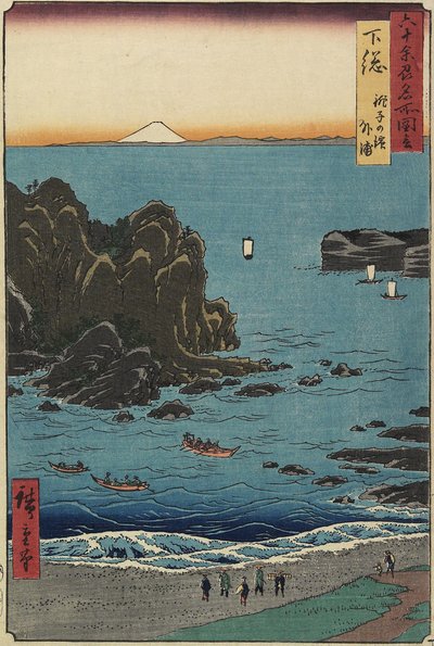 Cho_shi-stranden ved det åbne hav, Shimo_sa-provinsen, august 1853 af Utagawa Hiroshige