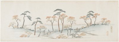 Farvede blade ved Kaianji-templet, 1837-1844 af Utagawa Hiroshige