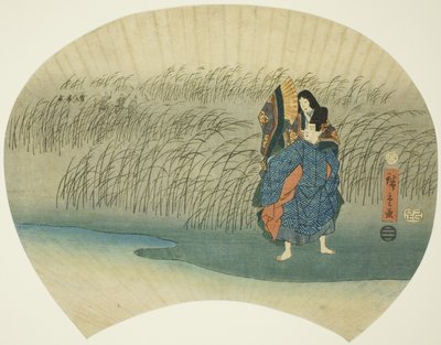 Par, der flygter, fra Akutagawa-episoden i Tales of Ise af Utagawa Hiroshige