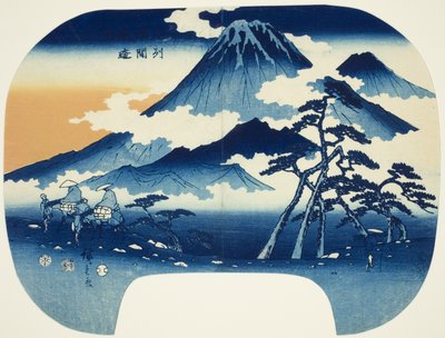 Fjern udsigt over Mount Asama i Shinshu-distriktet af Utagawa Hiroshige