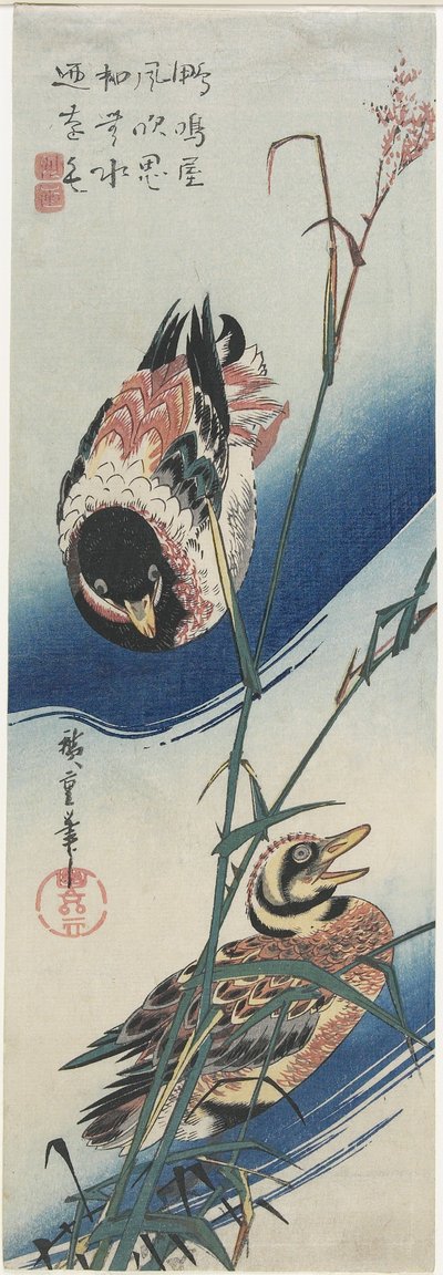 Ænder og rør, 1834-1839 af Utagawa Hiroshige