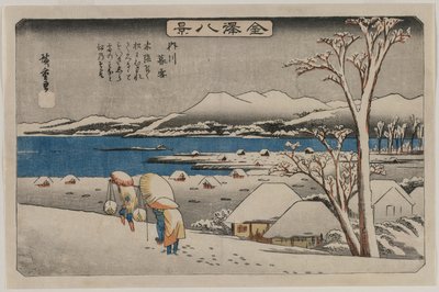 Aftensne ved Uchikawa, fra serien Eight Views of Kanazawa af Utagawa Hiroshige