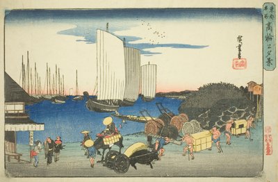Aftenudsigt over Takanawa (Takanawa no yukei), fra serien "Famous Places in the Eastern Capital (Toto meisho)" af Utagawa Hiroshige