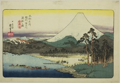 P Rovinse (billede af Fujikawa Ferry), fra Teseries "Fa Nets P Backs of Japan (Honcho Famous Places)" af Utagawa Hiroshige