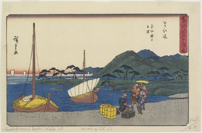Færgehavn ved Imagiri Beach, Maisaka, 1841-1842 af Utagawa Hiroshige