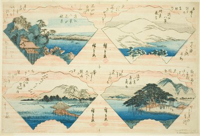 Fire visninger fra serien Eight Views of Omi (Omi Hakkei) af Utagawa Hiroshige