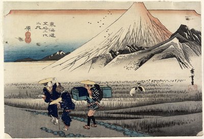 Fuji om morgenen, Hara, ca. 1833 af Utagawa Hiroshige