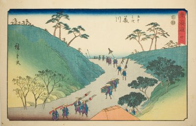 Fujikawa-af. 38, fra seriens "Fifty-three S tachi sound s of the urban degree (urban degree main mountain next)" af Utagawa Hiroshige