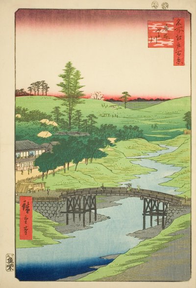 Furukawa River, Hiroo (Hiroo Furukawa), nr. 22 fra serien "One Hundred Famous Views of Edo (Meisho Edo hyakkei)" af Utagawa Hiroshige