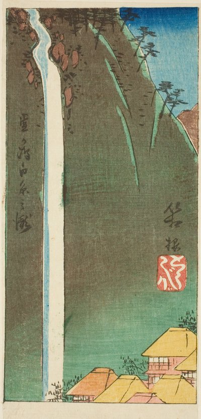 Hakone, sektion af ark nr. 3 fra serien "Cutouts of the Fifty-tre Stations (Gojusan tsugi harimaze)" af Utagawa Hiroshige