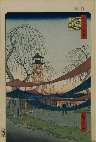 Hatsune ridebane i Bakuro-cho Hundrede berømte udsigter over Edo, 1856-1858 af Utagawa Hiroshige