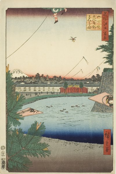 Hibiya plan d udenfor - Sakurada fra Yamashita - arbejde (Yamashita - arbejde Hibiya udenfor - Sakurada), fra seriens ``Ridge d re d fa net s udsigt ws af Edo (Hundrede berømte udsigter over Edo)