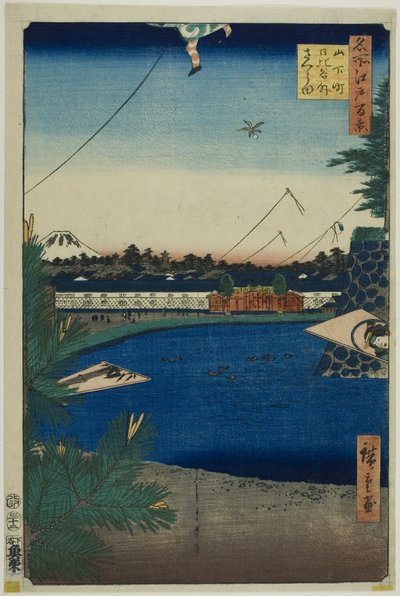 Hibiya og Soto-Sakurada fra Yamashita-cho (Yamashita-cho Hibiya Soto-Sakurada), fra serien "One Hundred Famous Views of Edo (Meisho Edo hyakkei)" af Utagawa Hiroshige