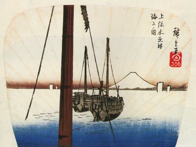 Hiroshige Fuji-bjerget set over vandet af Utagawa Hiroshige