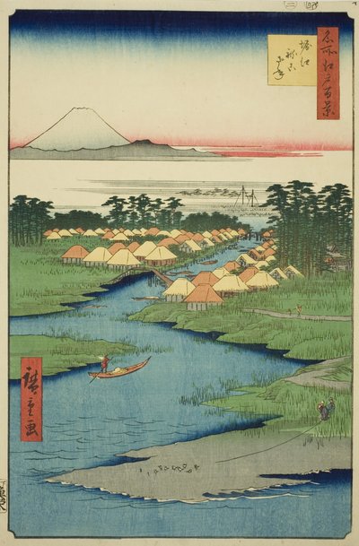 Horie og Nekozane, fra serien "One Hundred Famous Views of Edo (Meisho Edo hyakkei)" af Utagawa Hiroshige