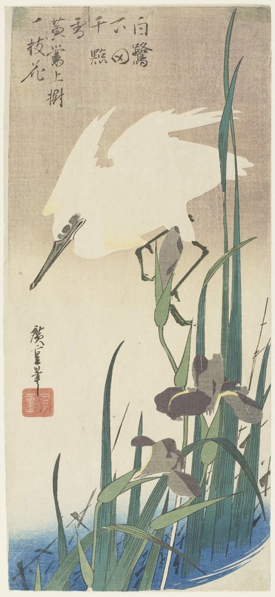 Iriser og hejre, 1832-1834 af Utagawa Hiroshige