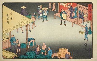 Ishi Yakushi-af. 45, fra seriens "Fifty-three S tachi sound s of the urban degree (urban degree main mountain next)" af Utagawa Hiroshige